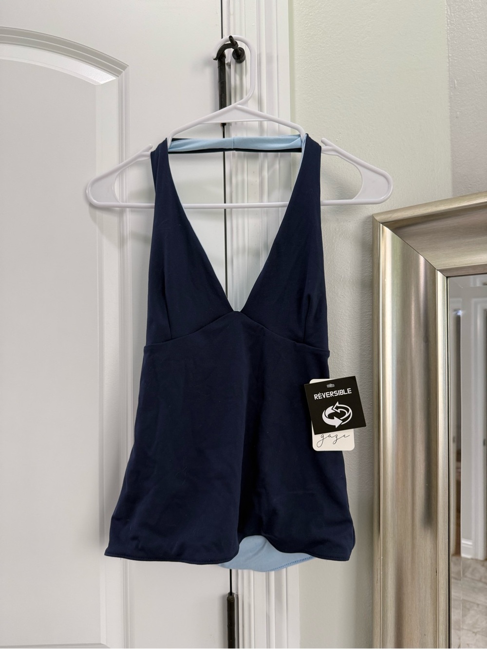 Reversible Navy Blue Halter Top